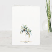 Chic Minimal Palm Trees Tropical Wedding Foto Dankeskarte (Rückseite)