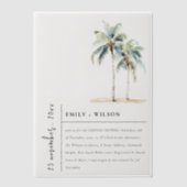Chic Minimal Palm Trees Tropische Paare Dusche Pergament Einladungen (Vorderseite)