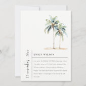 Chic Minimal Palm Trees Tropisches Brautparty Einladung (Vorderseite)