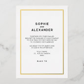 Chic Minimal Pariser Goldbrasse Hochzeit Folieneinladung (Vorderseite)