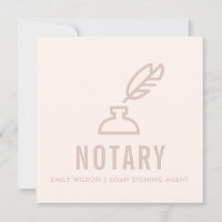 CHIC MINIMAL PINK BLUSH FEATHER NIB INKPOT NOTARY
