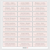 Chic Minimal Pink Wedding Guest Address Labels (Blatt)