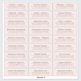 Chic Minimal Pink Wedding Guest Address Labels