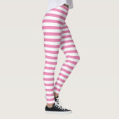 Chic Minimal Rosa und Weiß Streifen Leggings (Rechts)
