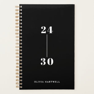 Chic Minimal Schwarz-weiße Typografie wöchentlich Planer