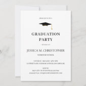 Chic Minimal Script Arch Foto Graduation Party Einladung (Rückseite)