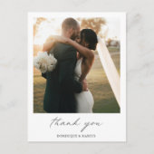 Chic Minimal Simple Foto Wedding Vielen Dank Postkarte (Vorderseite)