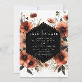 Chic Minimal Terracotta Wedding Save The Date (Vorderseite)