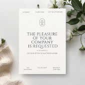 Chic Minimal Typography Monogram Wedding  Einladung