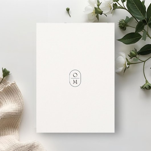 Chic Minimal Typography Monogram Wedding  Einladung