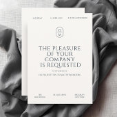 Chic Minimal Typography Monogram Wedding  Einladung