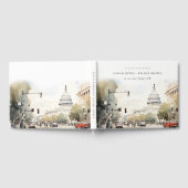 Chic Minimal Washington DC, USA Watercolor Wedding Gästebuch (Voll)
