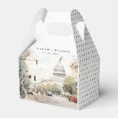 Chic Minimal Washington DC, USA Watercolor Wedding Geschenkschachtel (Rückseite)