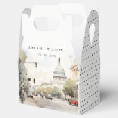 Chic Minimal Washington DC, USA Watercolor Wedding Geschenkschachtel (Geöffnet)