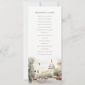 Chic Minimal Washington DC Watercolor Program Einladung (Rückseite)