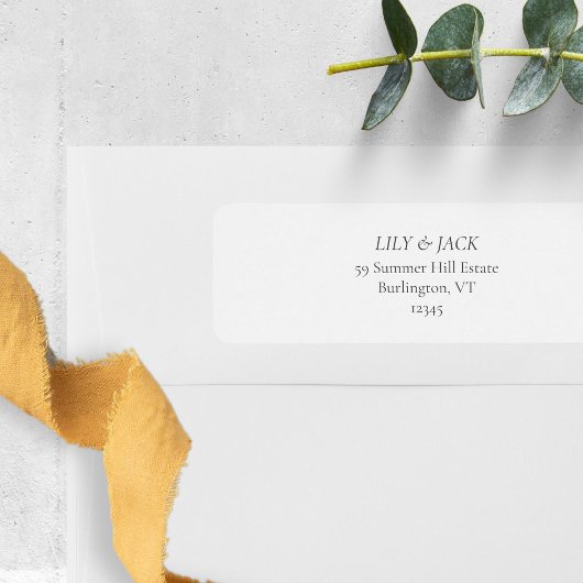 Chic & Minimal Wedding Couple-Rücksendeadresse