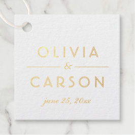 Chic Minimal Wedding Monogram Geschenkanhänger