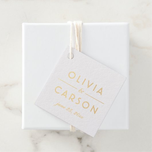 Chic Minimal Wedding Monogram Geschenkanhänger (Mit Box)