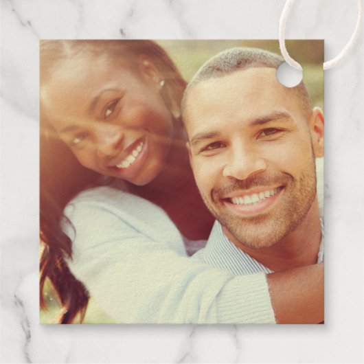 Chic Minimal Wedding Monogram Geschenkanhänger (Rückseite)