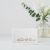 Chic Minimal White Gold Embossed Custom Text Logos Terminkarte (Stehend Vorderseite)