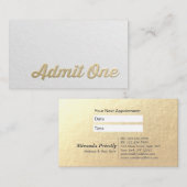 Chic Minimal White Gold Embossed Custom Text Logos Terminkarte (Vorne/Hinten)