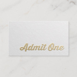 Chic Minimal White Gold Embossed Custom Text Logos Terminkarte