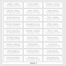 Chic Minimal White Wedding Guest Address Labels