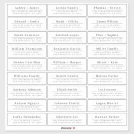Chic Minimal White Wedding Guest Address Labels