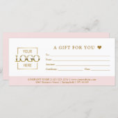 Chic Minimalist Business Gift Certificate Template (Vorne/Hinten)