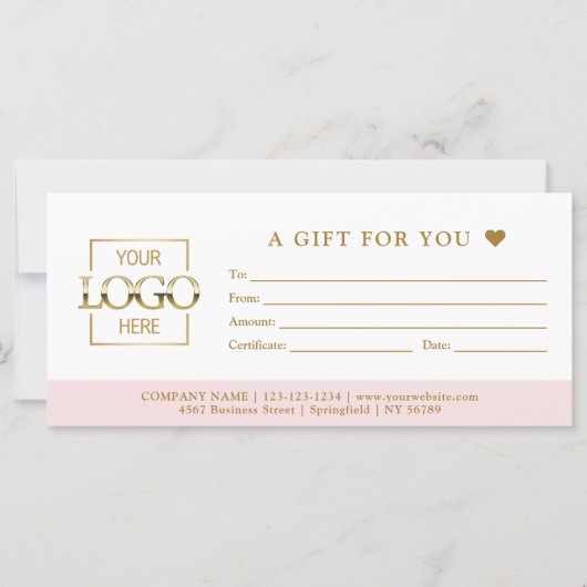 Chic Minimalist Business Gift Certificate Template (Vorderseite)
