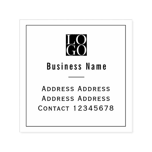 Chic Minimalist Business Logo White Permastempel (Design)