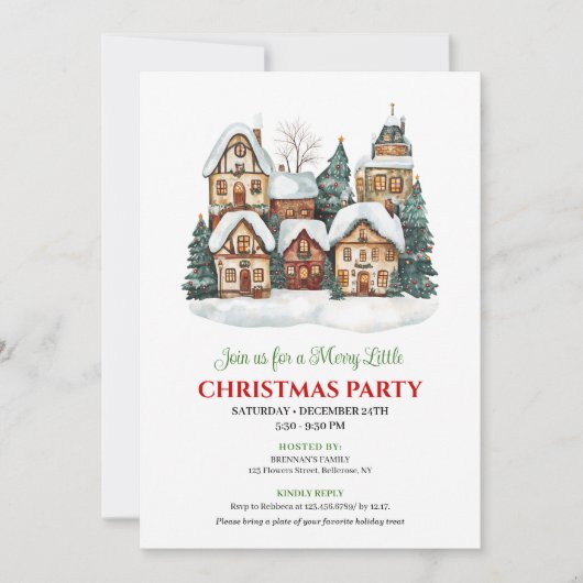 Chic minimalist Christmas scene festive dinner  Einladung (Vorderseite)