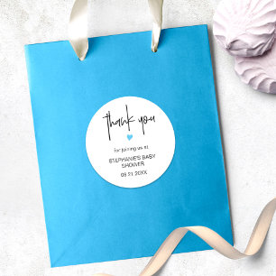 Chic minimalist Danke Baby Dusche Gefallen Tasche Runder Aufkleber