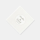 Chic minimalist gestreifte grüne Hochzeit Serviette (Ecke)