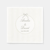 Chic minimalist gestreifte grüne Hochzeit Serviette (Vorderseite)