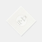 Chic minimalist gestreifte grüne Hochzeit Serviette (Ecke)