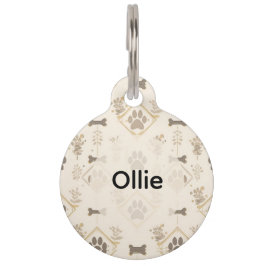 Chic Minimalist Gold Frame Custom Pet ID Tag Haustiermarke