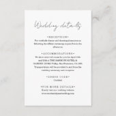 Chic Minimalist Handwriting Script Wedding Details Begleitkarte (Vorderseite)