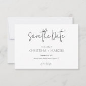 Chic Minimalist Kalligrafie-Script Foto-Hochzeit  Save The Date (Vorderseite)