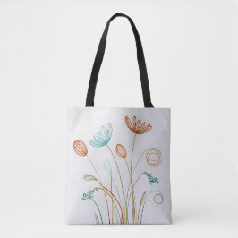 Chic minimalist kalligraphische Frösche und Blume Tasche