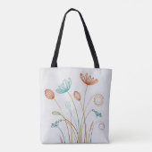 Chic minimalist kalligraphische Frösche und Blume Tasche (Rückseite)