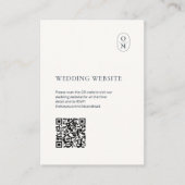 Chic Minimalist Monogram QR Wedding Website Begleitkarte (Vorderseite)