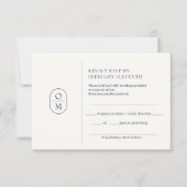 Chic Minimalist Monogram Wedding RSVP (Vorderseite)