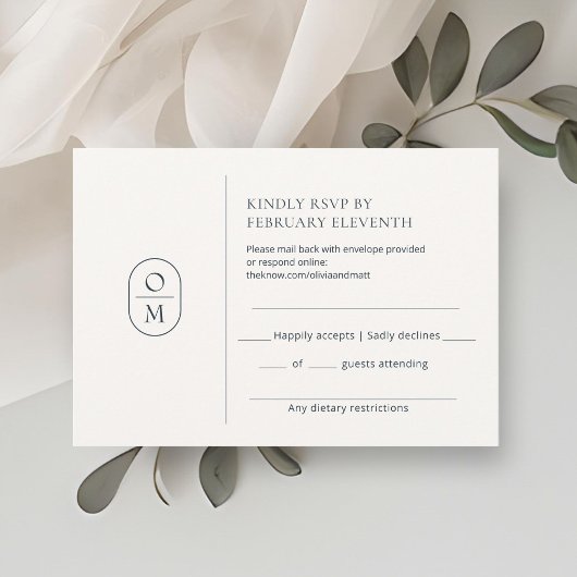 Chic Minimalist Monogram Wedding RSVP