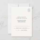 Chic Minimalist Monogram Wedding RSVP Karte (Vorderseite)