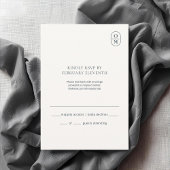 Chic Minimalist Monogram Wedding RSVP Karte