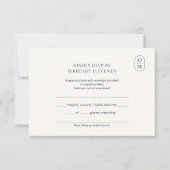 Chic Minimalist Monogram Wedding RSVP Karte (Vorderseite)