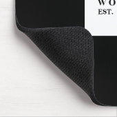 Chic Minimalist Monogramm | Schwarze Hochzeit Neuv Mousepad (Ecke)