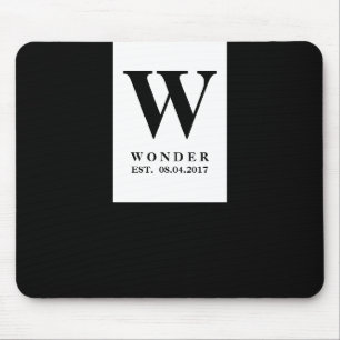 Chic Minimalist Monogramm   Schwarze Hochzeit Neuv Mousepad