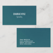 Chic minimalist Petrol Blue matte Visitenkarte (Vorne/Hinten)